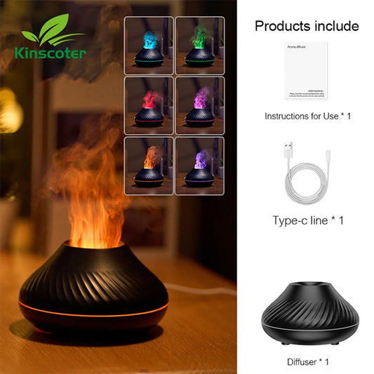 Volcanic  Portable Air Humidifier Flame Night Light