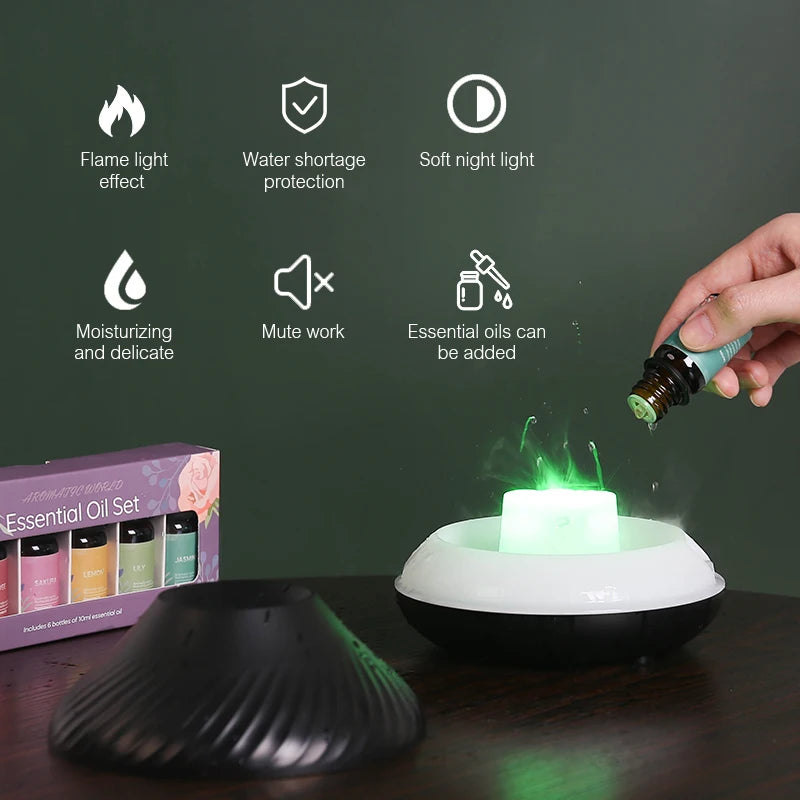 Volcanic  Portable Air Humidifier Flame Night Light