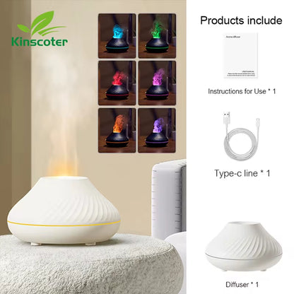 Volcanic  Portable Air Humidifier Flame Night Light